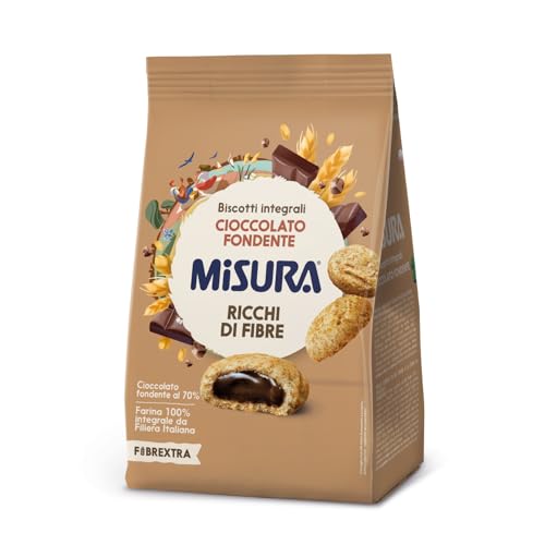 Misura Fibrextra Biscotti Integrali Cioccolato Fondente, Ricchi di fibre