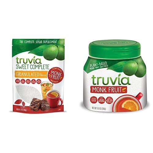 Truvia Calorie-Free Sweetener From The Monk Fruit Bundle (Pack Of 2), Includes One 12Oz Sweet Complete Monkfruit Bag And One 9.8Oz Monkfruit Spoonable Jar #TOP28
