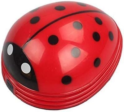 Turnwin Cute Portable Beetle Ladybug Cartoon Mini Desktop Vacuum Desk Dust Cleaner(Red)