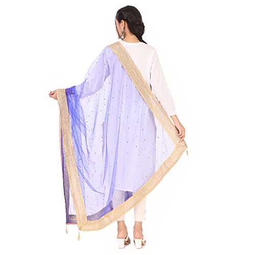Image of Traditions Bazaar Women's Net Zari Border Dupatta