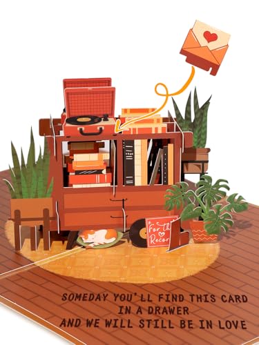 Coralogo Someday You'll Find This Card in a Drawer Pop Up Cards - 3D Romantic Cards for Anniversary Birthday Valentine's Day All Occasion, Funny Gifts for Men Husband Wife Boyfriend Girlfriend Him