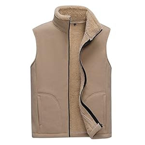 SUWALI Men’s Outerwear Vests， Mens Stand-up Collar Double-faced Fleece Vest, Fleece Casual, Warm Solid Color Vest (Size : 3XL)