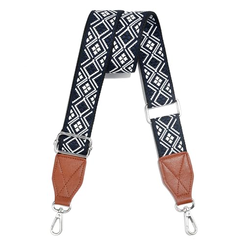 Image of Purse Strap,1.5 inch Leather End Shoulder Strap Adjustable Replacement,Retro Multi-Pattern Crossbody Bag Straps