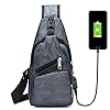flintronic Sling Bag, Chest Bag with USB Charging Port, Men Women Lightweight Crossbody For Hiking,Cycling, Traveling (Include 1*USB Cable) #1