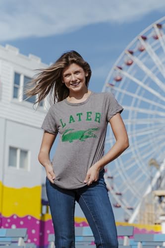 Womens Later Alligator T Shirt Funny Gator Joke Saying Tee for Ladies Funny T Shirts Sarcastic Tops for Women Cool Animal Top Women's Novelty Tees Green - L