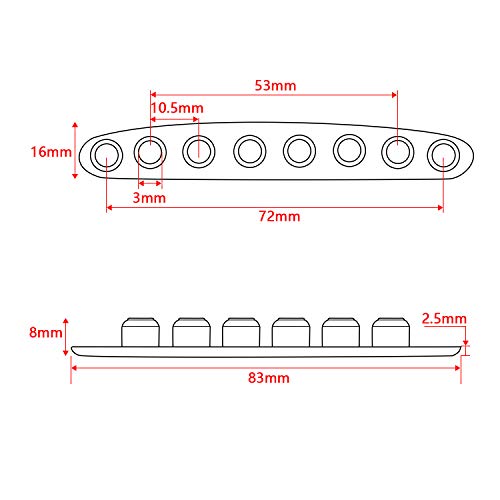 Embouts pour guitare basse contre le jeu de fixation kit chrome 2 pièces - 2