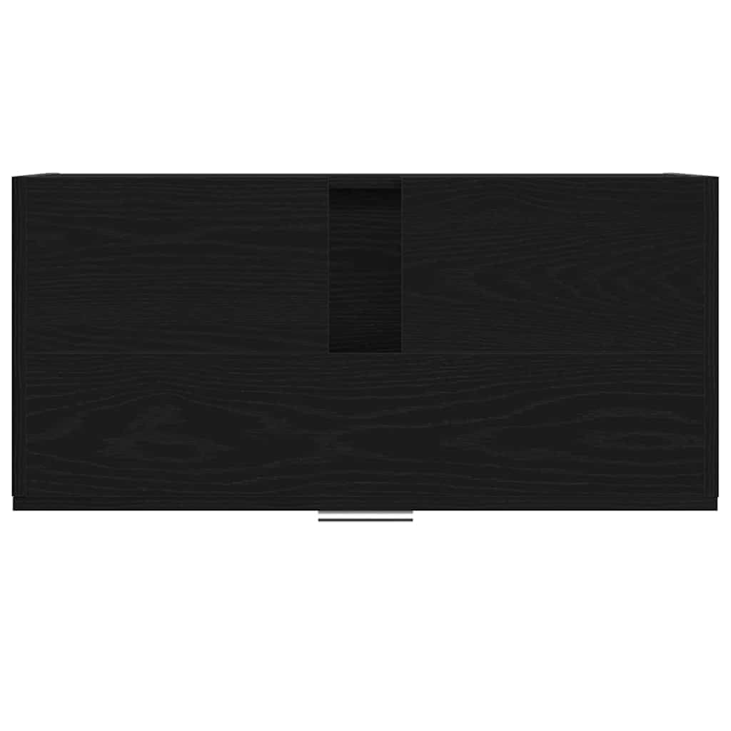 Mueble bajo lavabo para cuarto de baño, 78 x 37 x 59 cm, roble negro, diseño moderno, robusto de madera con cajón y puerta, para inodoro de invitados y baños pequeños