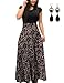 Produktbild UUAISSO Sommerkleid Damen Lang mit Blüte Drucken Lang High Waist Elastische Strandkleider Maxikleider D-Leopard-Kurzarm 2XL