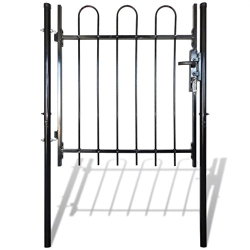 Roderick Irving Single Door Gate with Steel Hoop Top with Lacquered Finish 200 cm Gate Mesh