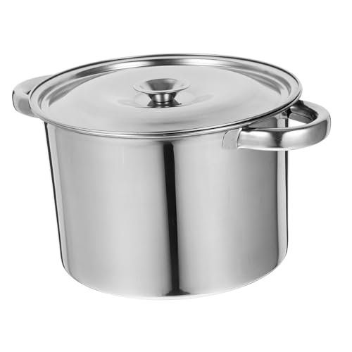 DECOMELODY Olla De Acero Inoxidable Asa Doble y Tapa Capacidad Diseñada Para Cocinar Al Vapor y Estofados Hoteles y Restaurantes