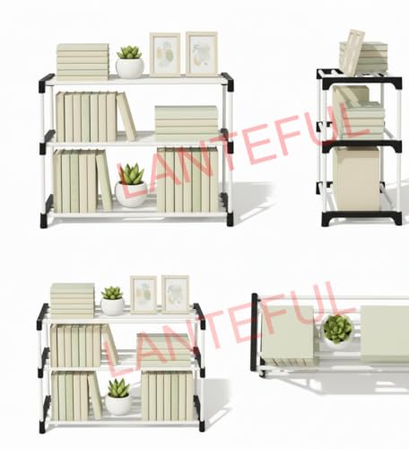 Image of 3 Layer Bookshelf, Portable Plastic Book Rack, Children's Home Decor Organiser for Books and Clothes Book Self 3 Cases Portable Book Shelf, Kids Books Racks for Home Plastic,Book Shelves, Book Stand