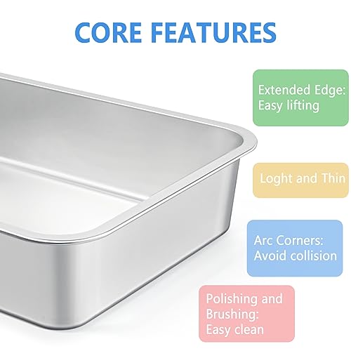 Travel Litter Box for Cats, Light and Thin Stainless Steel Litter Box for Cat Crate, Cat Playpen, Cat Kennel, Cage, Cat House (17.7.x13.7x4 inches) - Thumbnail 6
