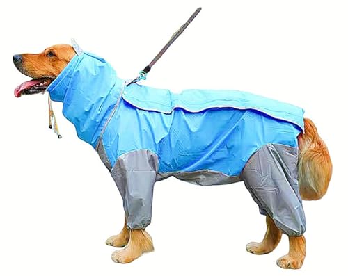 ZanPol 犬服 ペットレインコート 犬用 レインコート 犬用ポンチョ 梅雨対策 雨具 雨の日 防水服 帽子付 リード穴あり 小型犬用ペット レインウェア 大型犬用オーバーオール フード付きラブラドール ゴールデンレトリバー 犬用レインコート (22号,