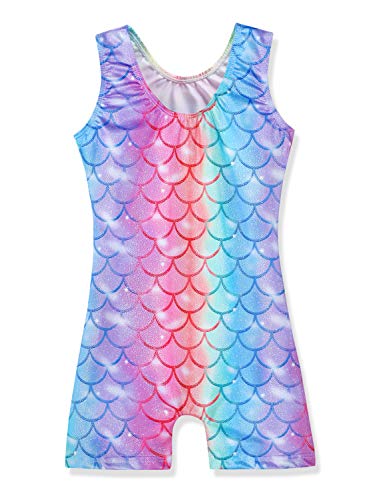Image of HOZIY Gymnastics Leotards for Girls Unicorn Aurora Rainbow Mermaid Dinosaur Cupcake Sparkle Biketard Toddlers Kids Children
