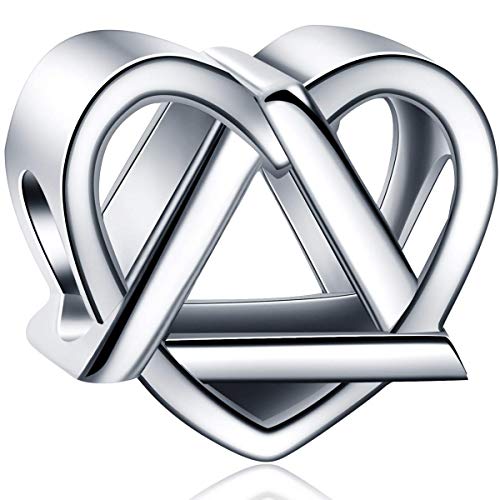 Image of Valentines Day Charm-925 Sterling Silver Kissing Couple, Adoption Symbol, Princess Heart, Cupid's Arrow, Love Birds Pendant Beads, fits European Charms Bracelet, Gifts for Women /Bride /Daughter