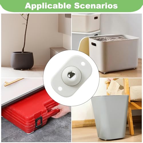 8 Piezas Mini Ruedas Adhesivas Giratorias 360° Ruedas Giratorias Adhesivas Pequeñas para Bricolaje Caja de Pañuelos, Cubo de Basura, Electrodomésticos de Cocina, Caja de Almacenamiento Blanco - imagen 5