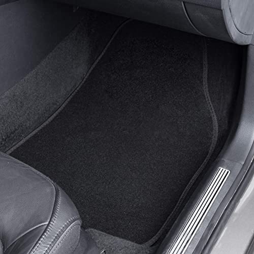 Pic Auto Carpet Car Floor Mats With Black Carbon Fiber Heel Pad - Front And Rear Mats Universal Fit For Suvs, Sedans, Vans (4 Pcs) #TOP3