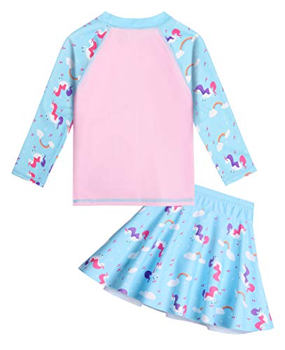 Image of JerrisApparel Toddler Girls Unicorn Swimwear Two Pieces Rash Guard Swimsuit Set Surfing