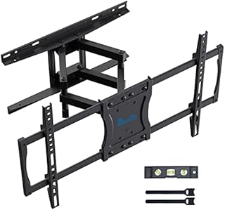 Rentliv TV Wall Bracket for Most 37-75 inch LED LCD OLED Flat Curved TVs Up to 60 Kg Full Motion TV Mount with Swivel Articulating 6 Arms Tilts Rotation TV Wall Mount Max VESA 600x400mm