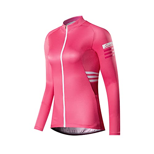 Santic Fahrradtrikot Damen Langarm Radtrikot Frau Fahrradshirt Damen...