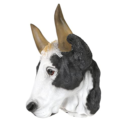 Cow Head Wall Decor Hanging, Dairy Cattle Faux Resin Pendant Sculptures, 3D Milk Cow Elegant Animal Head Wall Mount, Taxidermy Wildlife Adornment Ornament, Farmhouse Decoration Westen Art #TOP2