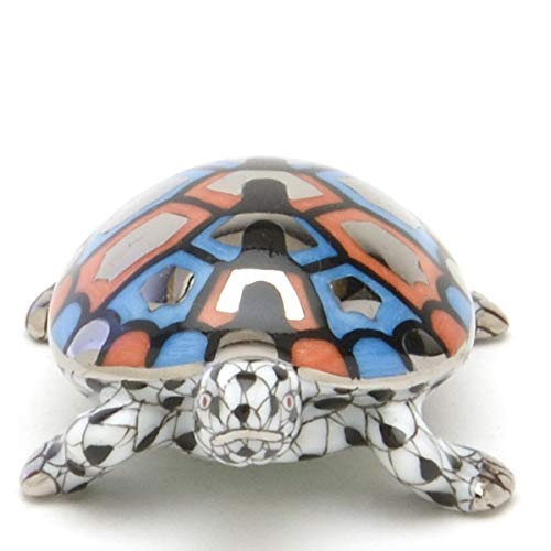 ヘレンドHERENDHVNGARY　ハンドペイント　フィギュリン　亀タートル箱入 ヘレンド フィギュリン 亀(S) プラチナ仕上げ 赤色の鱗模様