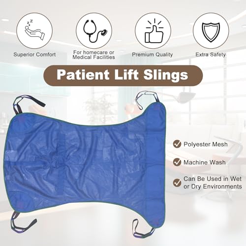 Patient Lift Sling-Transfer Blanket for Bed Positioning and Lifting-Large Medical Device for Bariatric, Nursing, Caregiver, Elderly, Disabled, Full Body and Bedridden - Mesh with Handles (L) - Image 5