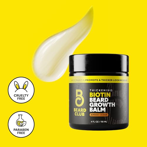 The Beard Club Biotin Beard Balm for Men - Beard Growth Shea Butter with Castor & Coconut Oil - Moisturizing, Hydrating and Softening Cream - Amber Cedar Scent - 4 oz - Image 6