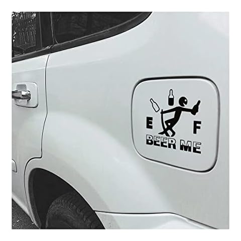 Blilo Funny Car Stickers Beer Me Consumption Decal Fuel Gage Empty Stickers Fit Car, Trucks, Motorcycle, SUV (Black/Wine) Cover