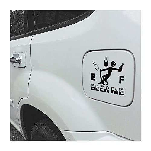Blilo Funny Car Stickers Beer Me Consumption Decal Fuel Gage Empty Stickers Fit Car, Trucks, Motorcycle, SUV (Black/Wine)