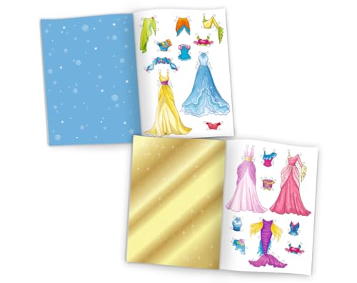 Anziehpuppen zum Ausschneiden Anziehpuppe aus Papier Papierpuppen-Spielbuch (4 Puppen/Meerjungfrauen) mit Kleidungsstücken zum Anziehen