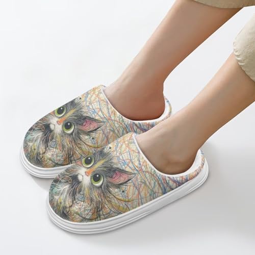 Cotton Slippers for Women Fuzzy Scuff Foam Indoor House Shoes Soft Comfortable Warm Home Slippers for Women3