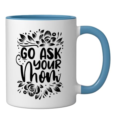 Taza cerámica azul y blanca 11 oz para padre miniatura 2