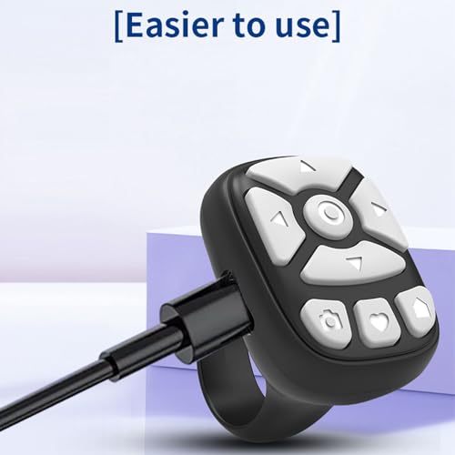 Remote Control Page Turner, Scrolling Ring for TIKTok, Bezprzewodowa Kamera Zdalna Migawka, Przewijane Pierścienie Aparat Zdalny Pilot do Telefonów Tablet (Topiky6g5ncb4k9x-11)
