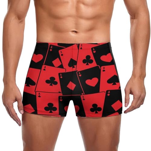 Boxer de bain homme anti frottement à motif cartes à jouer