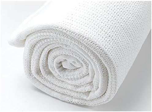 Baby Cellular Blankets for NewBorn 2 PACK Baby Blanket for Newborn 100% Cotton Cellular Blanket Cot Bed Large Size 75 x 100cm White New Baby Hospital Essentials Pram Breathable Unisex