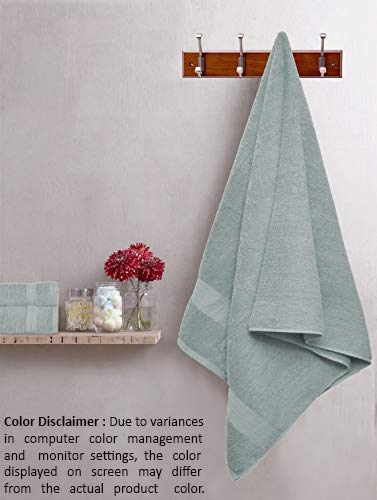 GLAMBURG Ultra Soft 8-Piece Towel Set - 100% Pure Ringspun Cotton, Contains 2 Oversized Bath Towels 27x54, 2 Hand Towels 16x28, 4 Wash Cloths 13x13 - Ideal for Everyday use, Hotel & Spa - Jade - Thumbnail 6