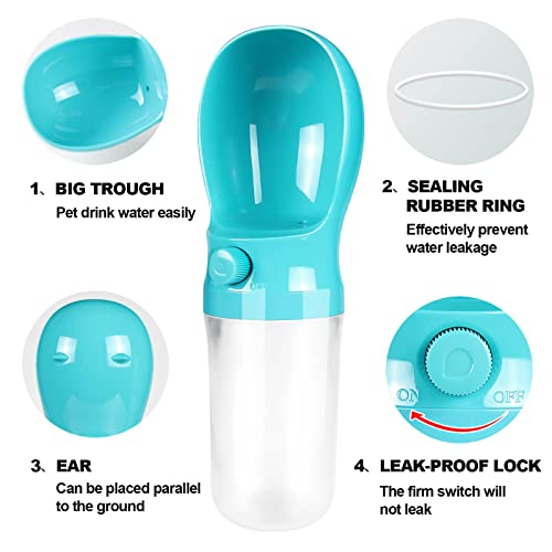 Dog Water Bottle Portable Dog Travel Water Bottles Dispenser, Pet Essentials Accessories for Hiking, Walking, 12 OZ Leak… - Image 6