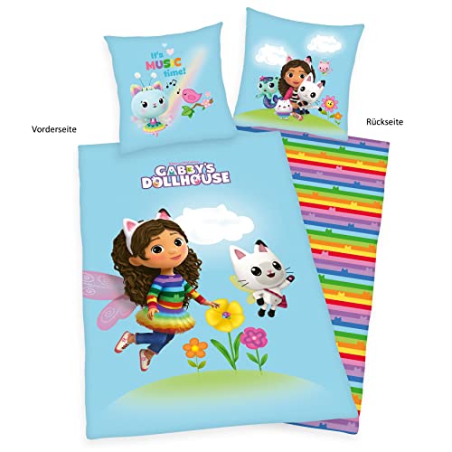 Herding Bedding set Gabby's Dollhouse, Pillowcase 70 x 90 cm, Duvet cover 140 x 200 cm, With smooth zipper, Cotton - Image 2