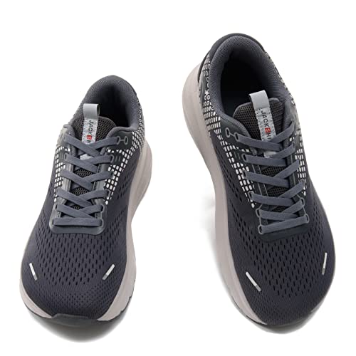 Jackshibo Wide Toe Box For Men Women Road Running Shoes Lightweight Breathable Walking Shoes Cushioning Trail Athletic Tennis Wide Sneakers Grey #TOP7
