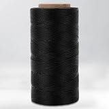 9-Ply Black Waxed Twine 1500 Feet/500 Yard Wax Lacing Cord Nylon (210D Polyester) - 160 LBS Tensile
