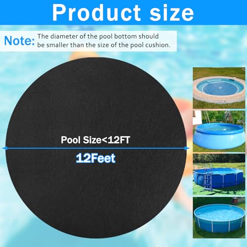 12FT Ground Pool Pads for 10-12 ft Above Ground Pool Liner Pad, Pool Ground Mats Above Ground Pool Blanket- Under Pool Padding - Replacement Pool Liner Pad - Pool Ground Cloth Protector by Hlimior - Used condition - Image 2