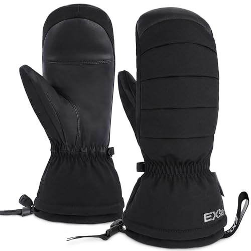 EXski Ski Mittens for Women, Waterproof Snow Ski Gloves for