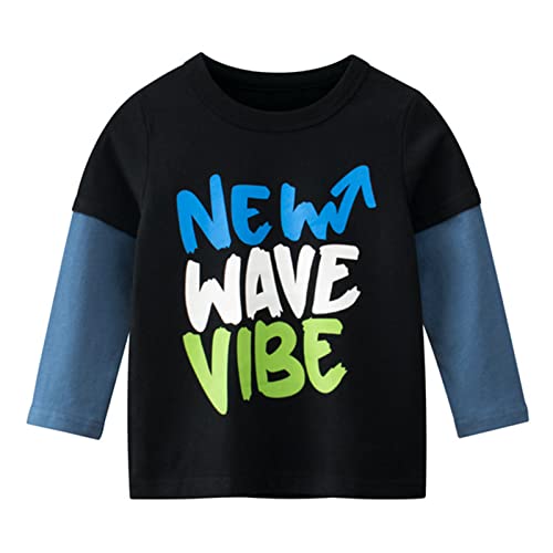 Toddler Kids Baby Boys Girls Letter Print Long Sleeve Crewneck T Shirts Tops Tee Toddler Crewneck Sweatshirt