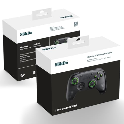 Image of AKNES 8BitDo Ultimate 2C Wireless 2.4G Controller for Windows PC & Android | Gamepad with Hall Effect Joysticks and Hall Triggers, 1000Hz Polling Rate, Remappable L4 /R4 Bumpers (Transparent Black)
