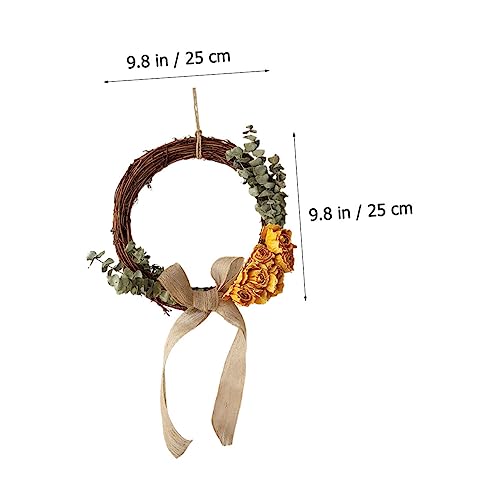 Corona de flores secas para decoración natural del hogar miniatura 2