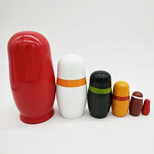 Healifty Russische Nesting Dolls Weihnachtsmann Schneemann Tiere Matryoshka Holz Russische Puppen Klassische Babuschka Handmade Geschenk 6 Stück