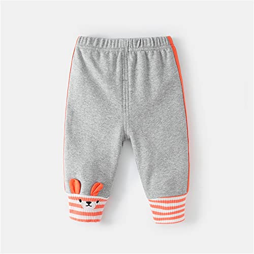 Child Toddler Kids Infant Baby Boys Girls Cotton Cute Cartoon Animals Patchwork Pants Trousers (Grey
