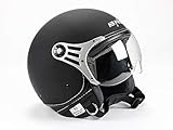 Super leicht BNO-0P01-Matt Pilot Jethelm Matt Schwarz, Motorradhelm, Schutzhelm Helm S - XL (M)