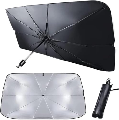 Image of Premium Car Windshield Sun Shade Umbrella, Foldable Car Front Window Sunshade, Block UV Rays & Sun Heat Insulation, Automotive Windshield Sunshades Fit Most Vehicles, Car Accessories